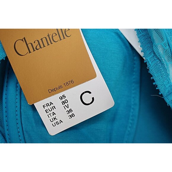New w/Tags - 36C - Chantelle "C Chic Sexy" Push Up Plunge, Mesh Overlay, CUTE!! - Picture 4 of 9